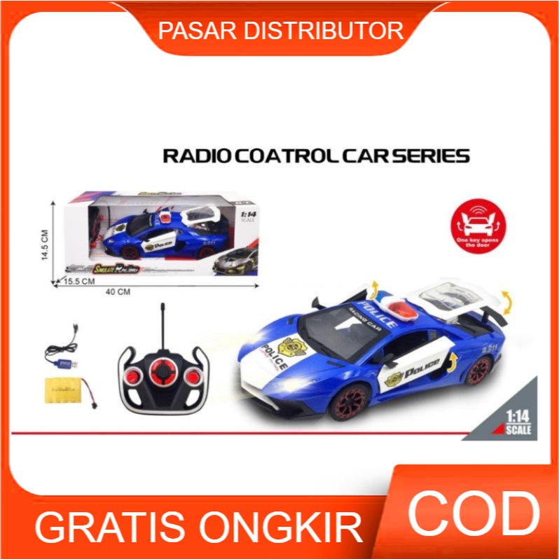 Mainan Anak RC SIMULATE RACING POLICE CAR 1:14 Mobil Remote Control