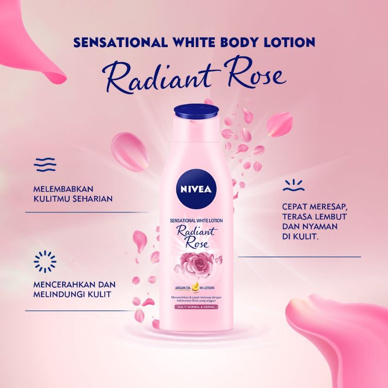 NIVEA Sensasional White Lotion Radiant Rose 200ml