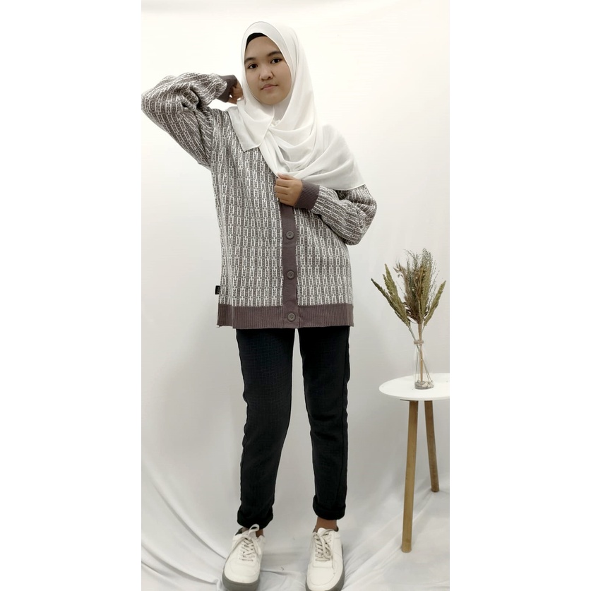 KALILA - ALYSIDA Cardigan Rajut Wanita Premium | Cardigan OVERSIZE Halus Lembut Tebal