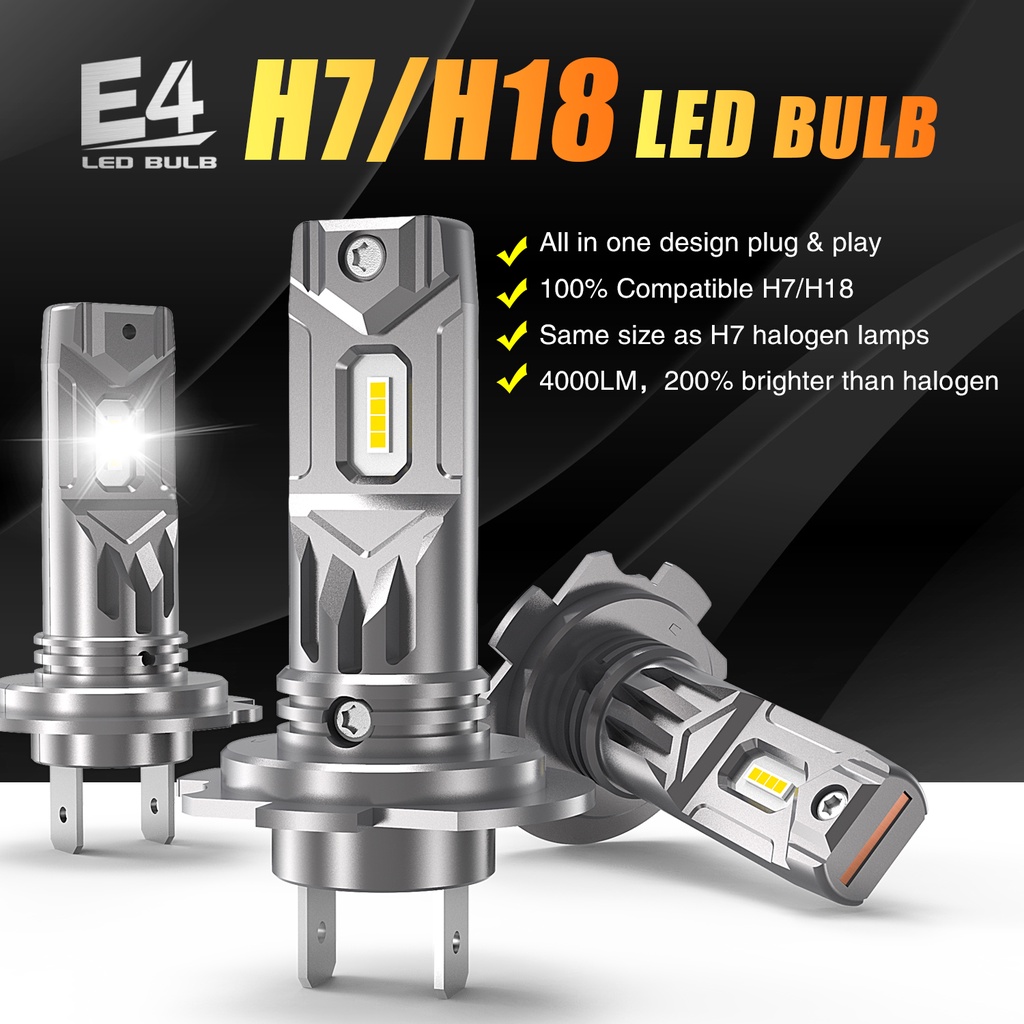 2pcs Lampu Led H7 6500K 40W / 8000LM CSP Warna Putih Untuk Fog Lamp Mobil