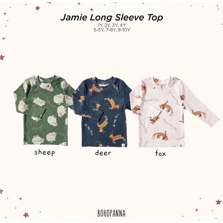 Bohopanna Jamie Long Sleeve Top // Atasan Anak Unisex Lengan Panjang