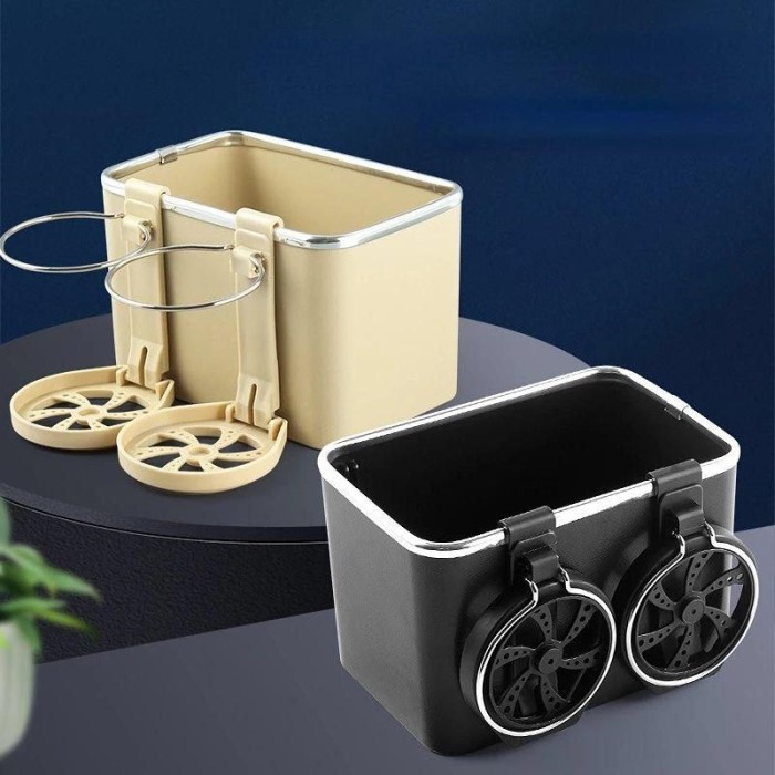 Storage Box Car Inner Water Cup Holder Kotak Penyimpanan Multifungsi Tisu Mobil/Botol Minum