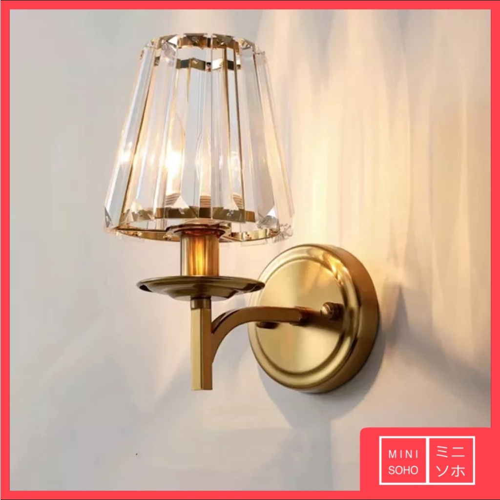 Lampu Dinding Hias Sconce Crystal Minimalis Modern Industrial