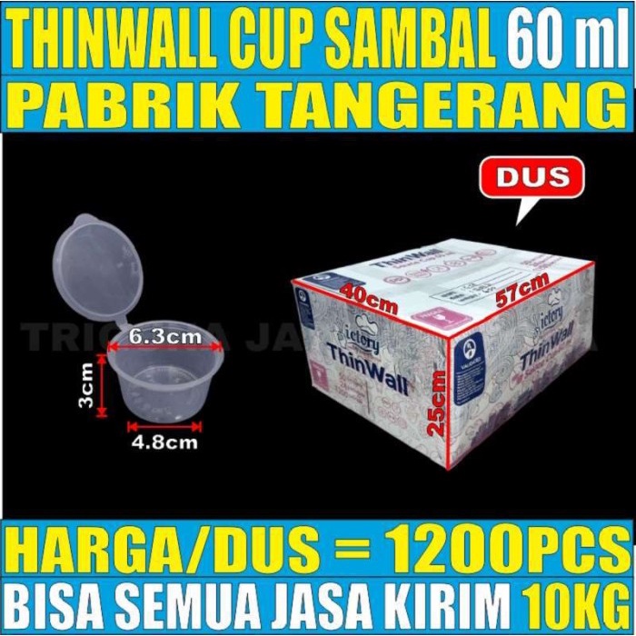 Thinwall Cup 60Ml Plastik Tempat Sambal Puding Dus Semua Jasa Kirim