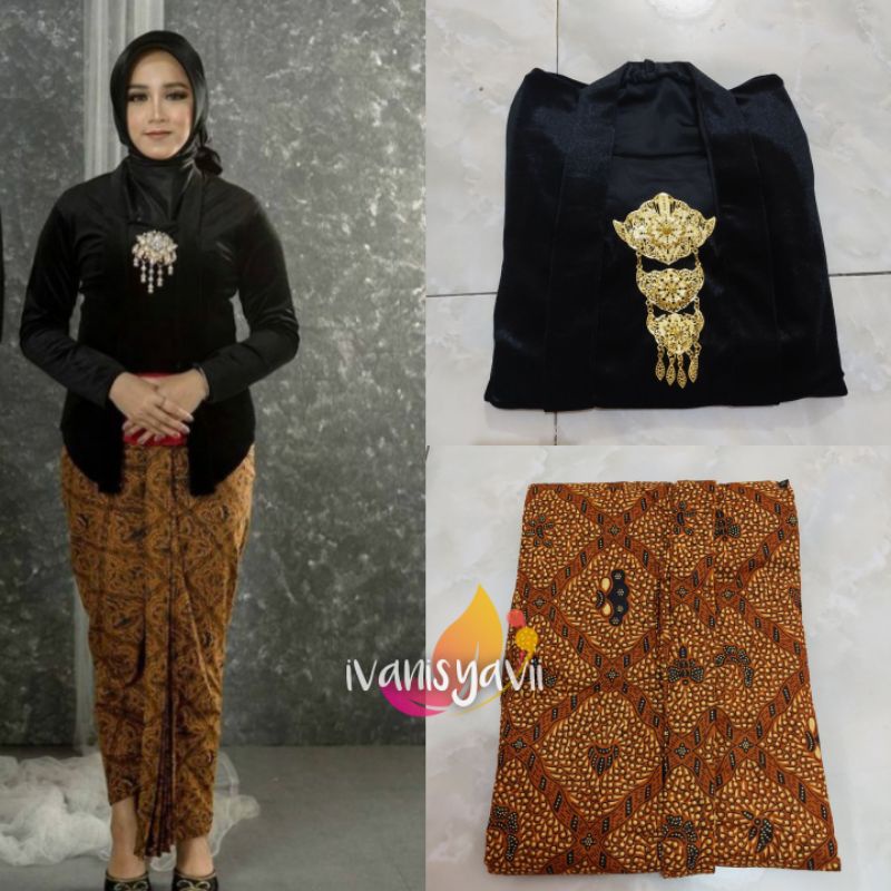 [1 Set] Kebaya + Jarik Instan / Kebaya Kutubaru - Motif Sido Mukti