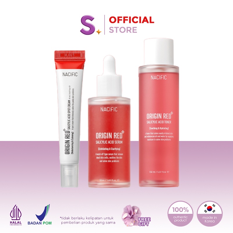 NACIFIC Origin Red Salicylic Acid Full Set (Serum + Toner + Cream)