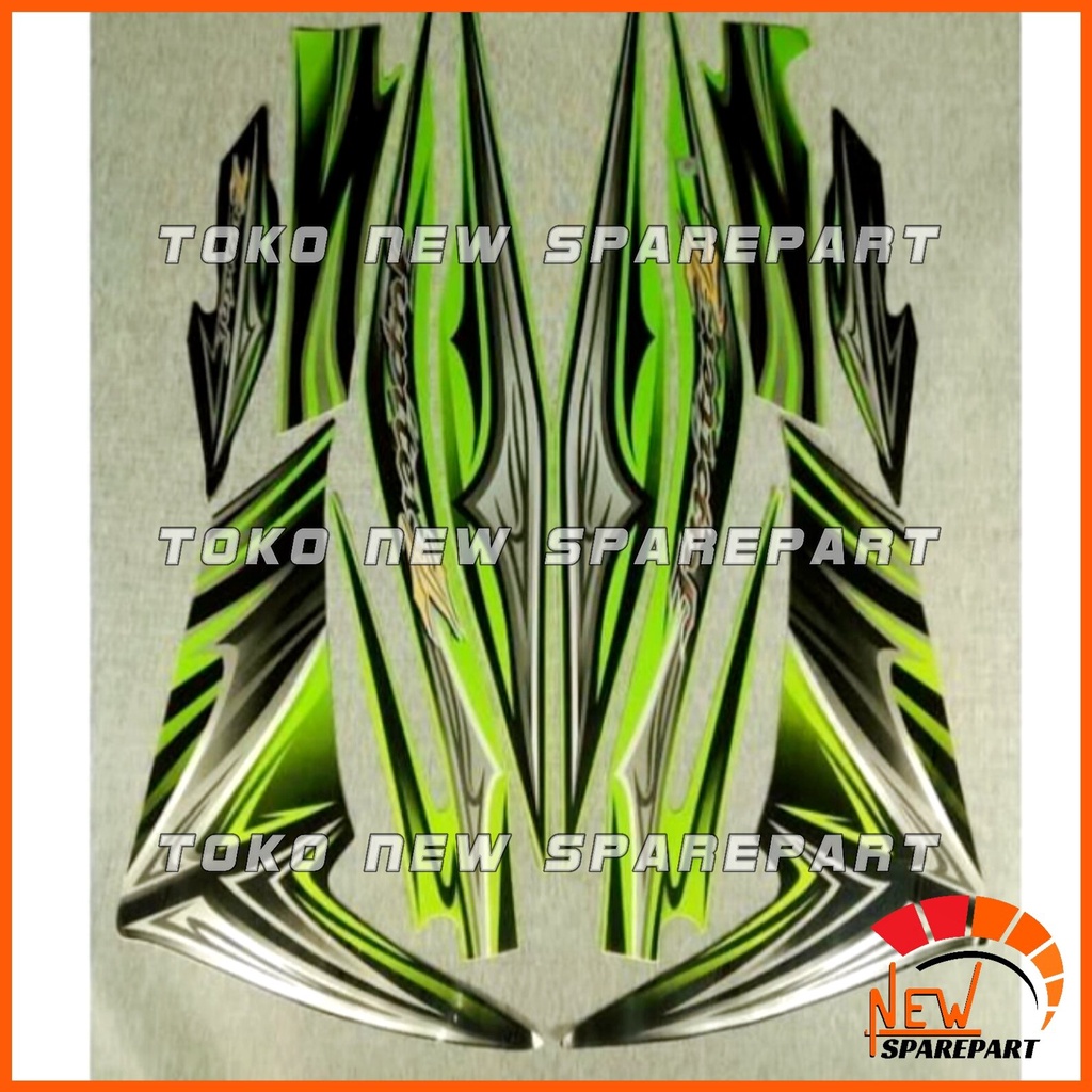 STIKER STRIPING ORIGINAL YAMAHA JUPITER Z NEW ROBOT/BALOK TAHUN 2010 WARNA HIJAU