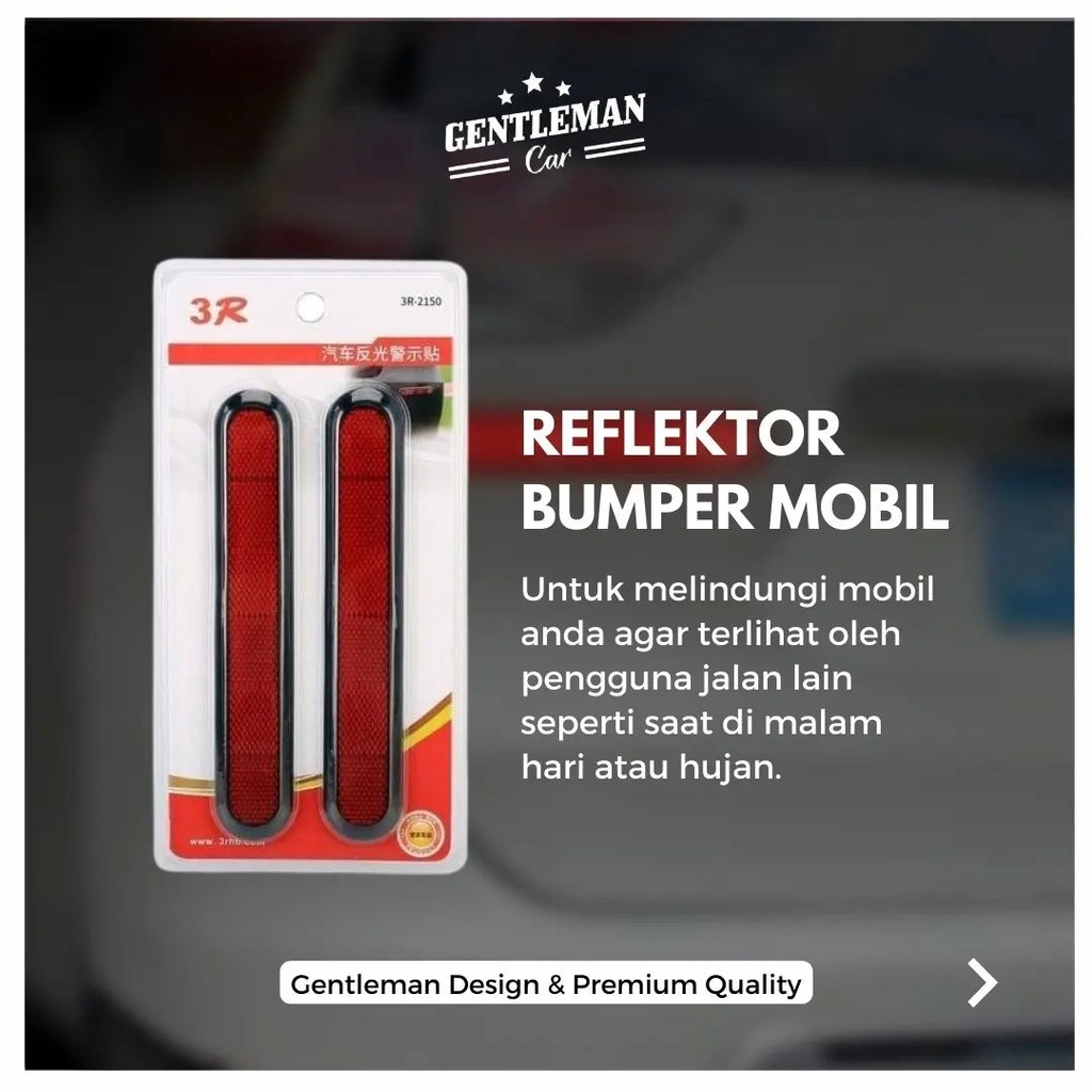 Reflektor Bumper Cahaya Nyala Mantul Mobil | Mata Kucing Stiker Sticker