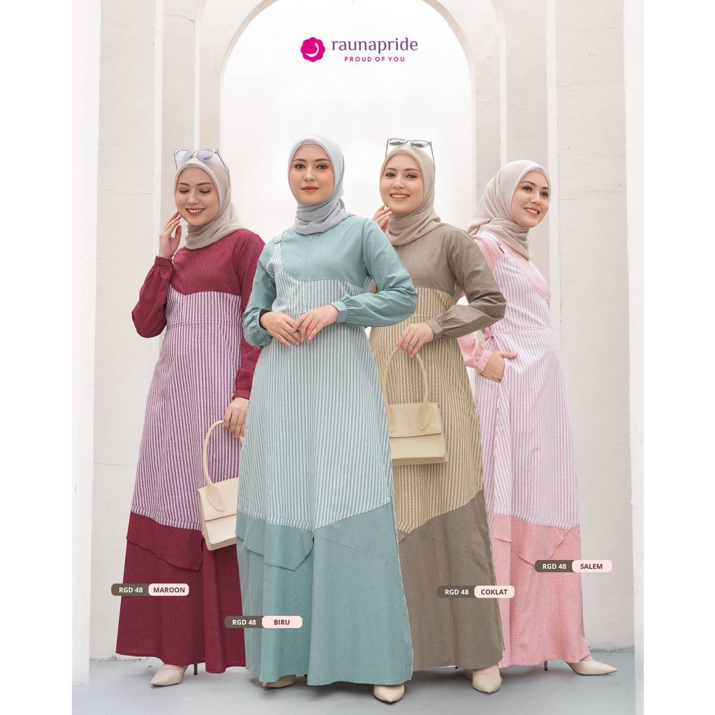 Baju  Gamis Wanita  Katun / Rauna GD -48 / Fashion Muslim