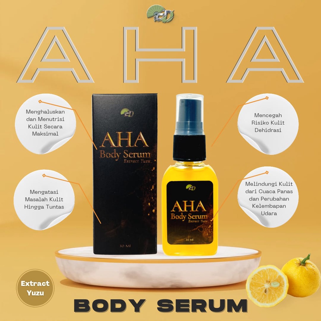 AHA Body Serum ELD With Extract Yuzu / Body Serum / Serum Badan / Serum Pemutih / Serum Whitening