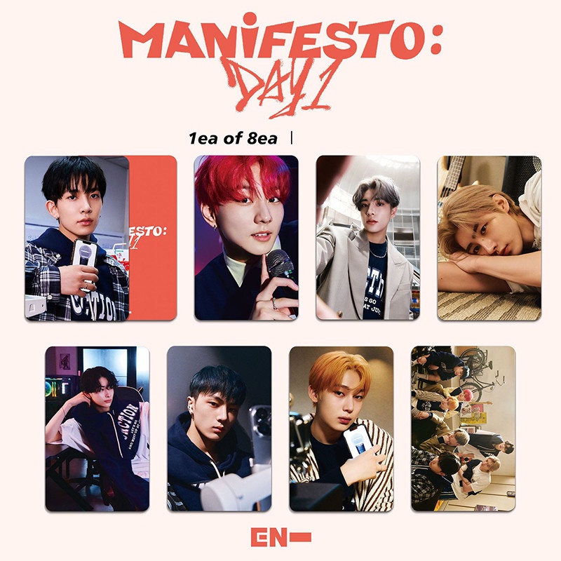 8pcs / set Kartu Pos ENHYPEN Foto MANIFESTO DAY 1 Album Untuk Koleksi