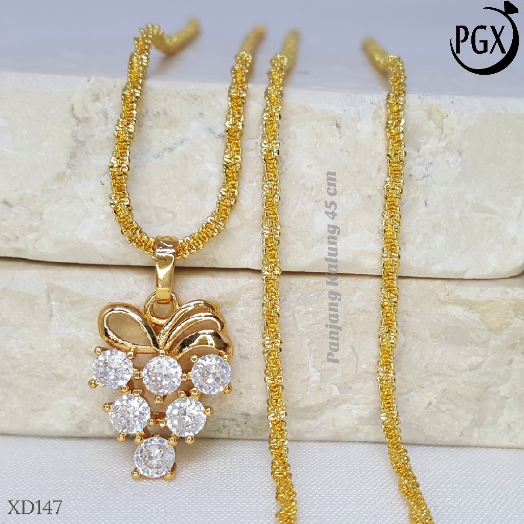 PGX Kalung Wanita Xuping Aksesoris Fashion Perhiasan Lapis Emas XD147