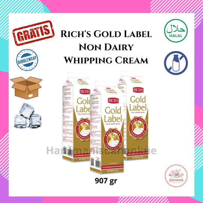 

ORIGINAL MURAH Rich's Gold Label Rich Richs Non Dairy Whipping Cream 907gr