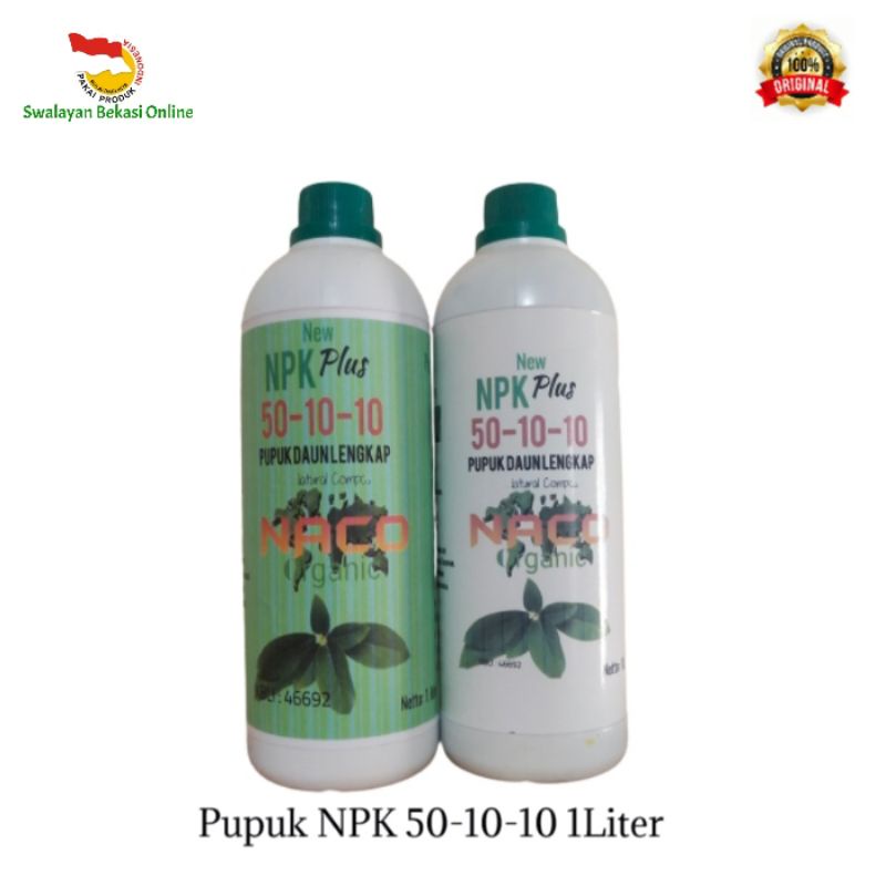 Pupuk Cair NPK Plus, NPK 50-10-10 Pupuk Daun, Pupuk NPK Cair Melebatkan Daun, NPK 50-10-10 Isi 1ltr