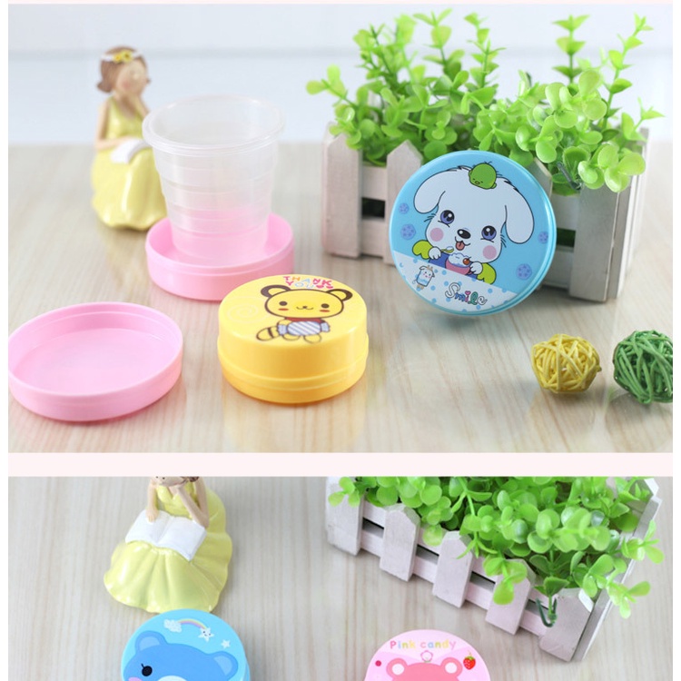 Folding Glass Mini / Gelas Kecil Lipat Motif Lucu RANDOM