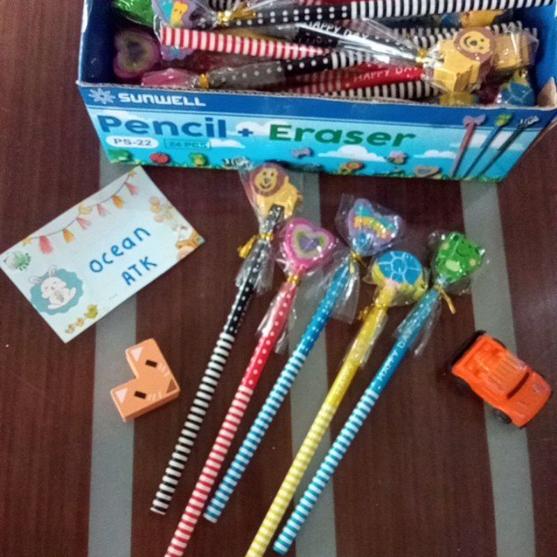 

Pensil Sunwell HB dengan penghapus lucu