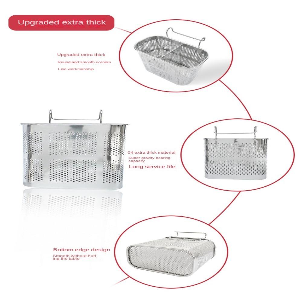R-FLOWER Tempat Sumpit Stainless Steel Kotak Penyimpanan Persegi Aksesoris Dapur Peralatan Masak Rak Organizer