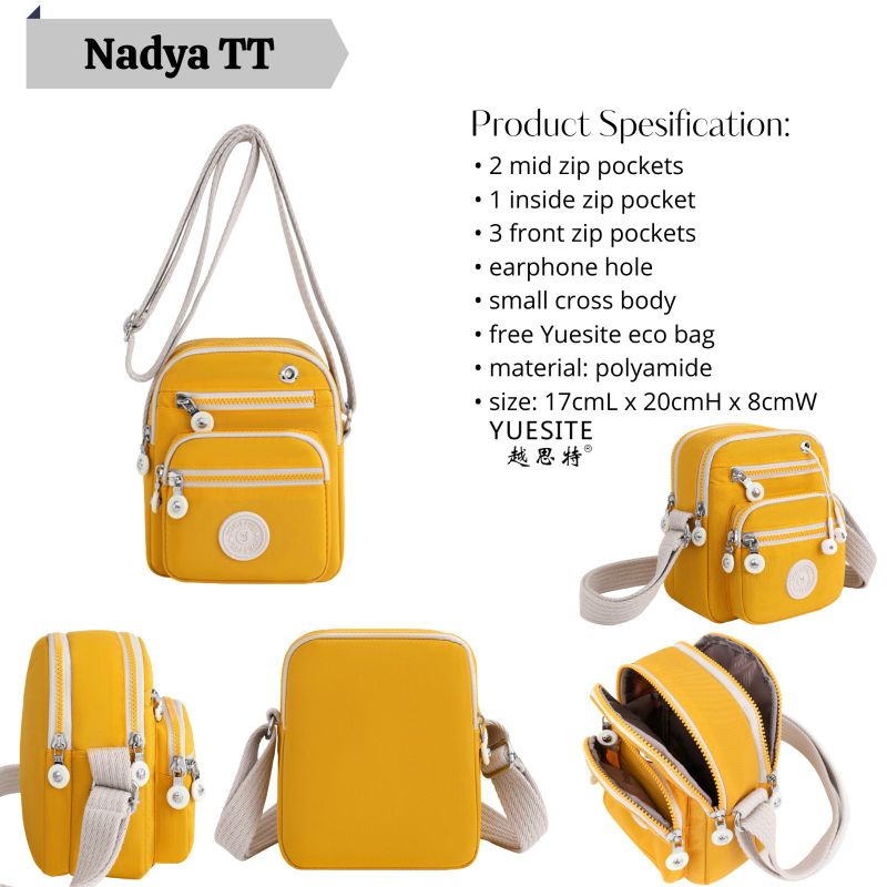 TAS SELEMPANG YUESITE NADYA POLOS DAN MOTIF SLINGBAG TERLARIS