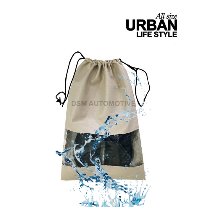 URBAN Tas Serut Drawstring Serbaguna / Tas Sepatu Synth Leather Waterproof