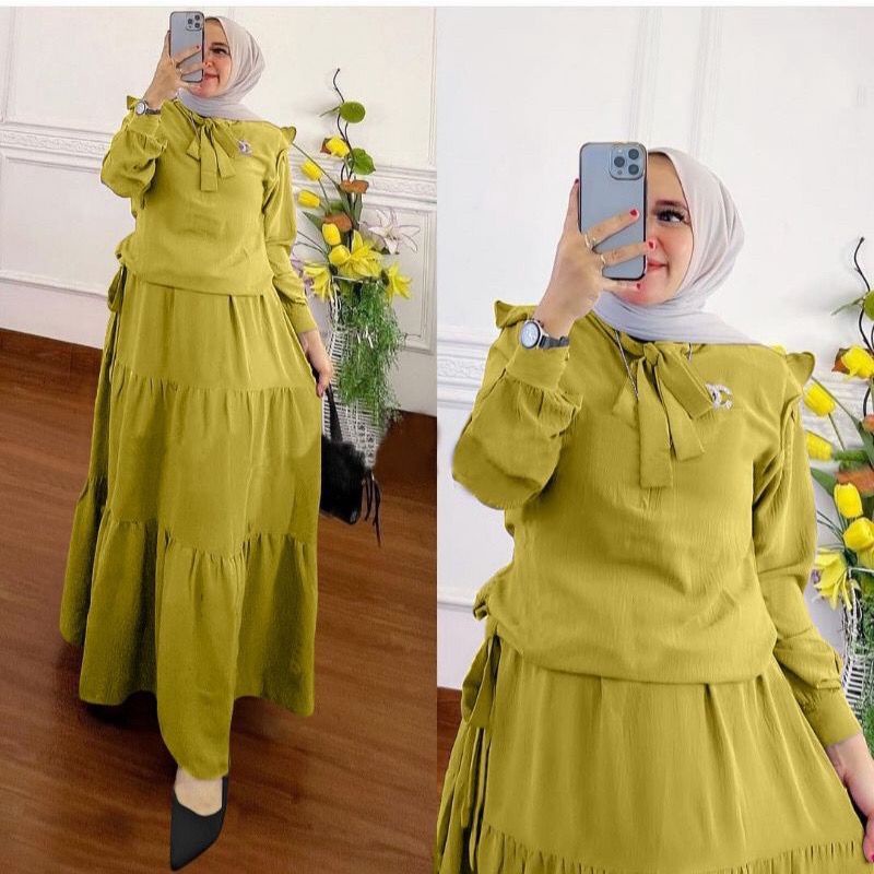 Fashion MUSLIM, baju wanita, baju stelan wanita, setelan, stelan, Baju stelan, fashion wanita, one set. Ruby Set