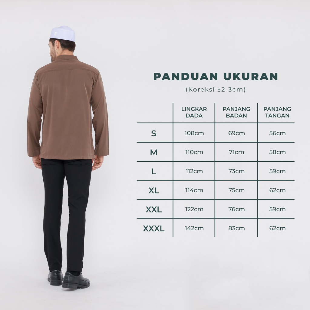 Baju Koko ZAWEEYA Mumtaz Series Model Asyraf Kualitas Haramain Polos Putih Warna