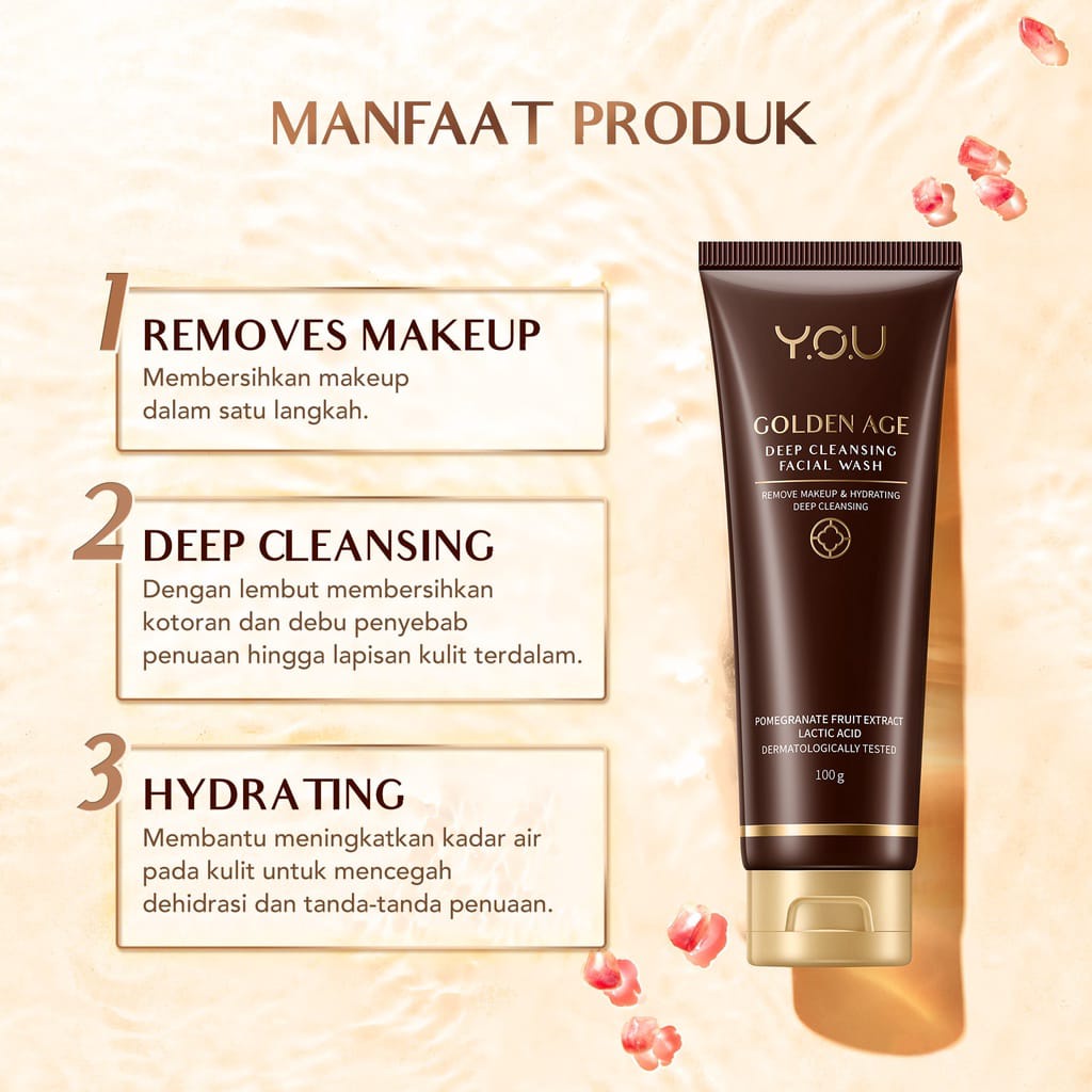 Y.O.U Golden Age Deep Cleansing Facial Wash 100g / Cuci Muka Golden Age by YOU 100% original