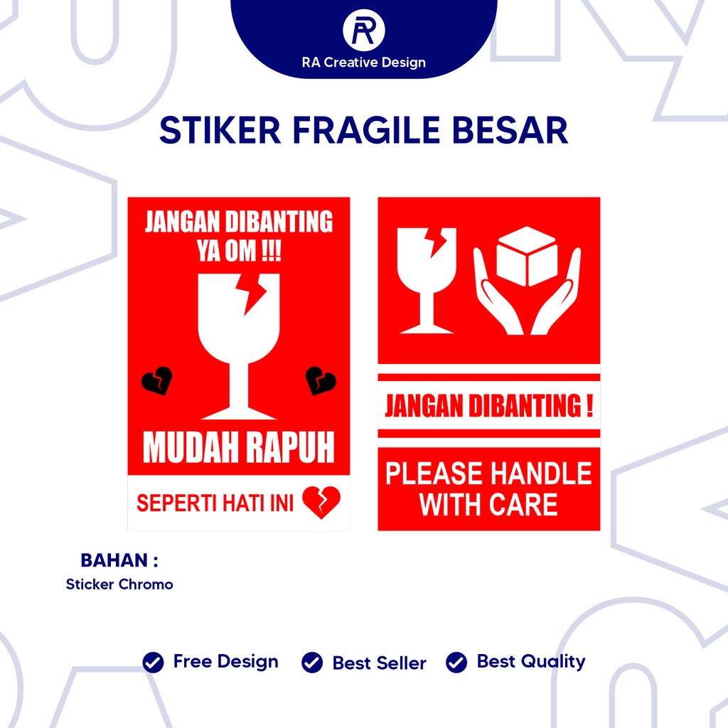 

Stiker Fragile Besar 6 x 9 cm (Sticker Fragile)