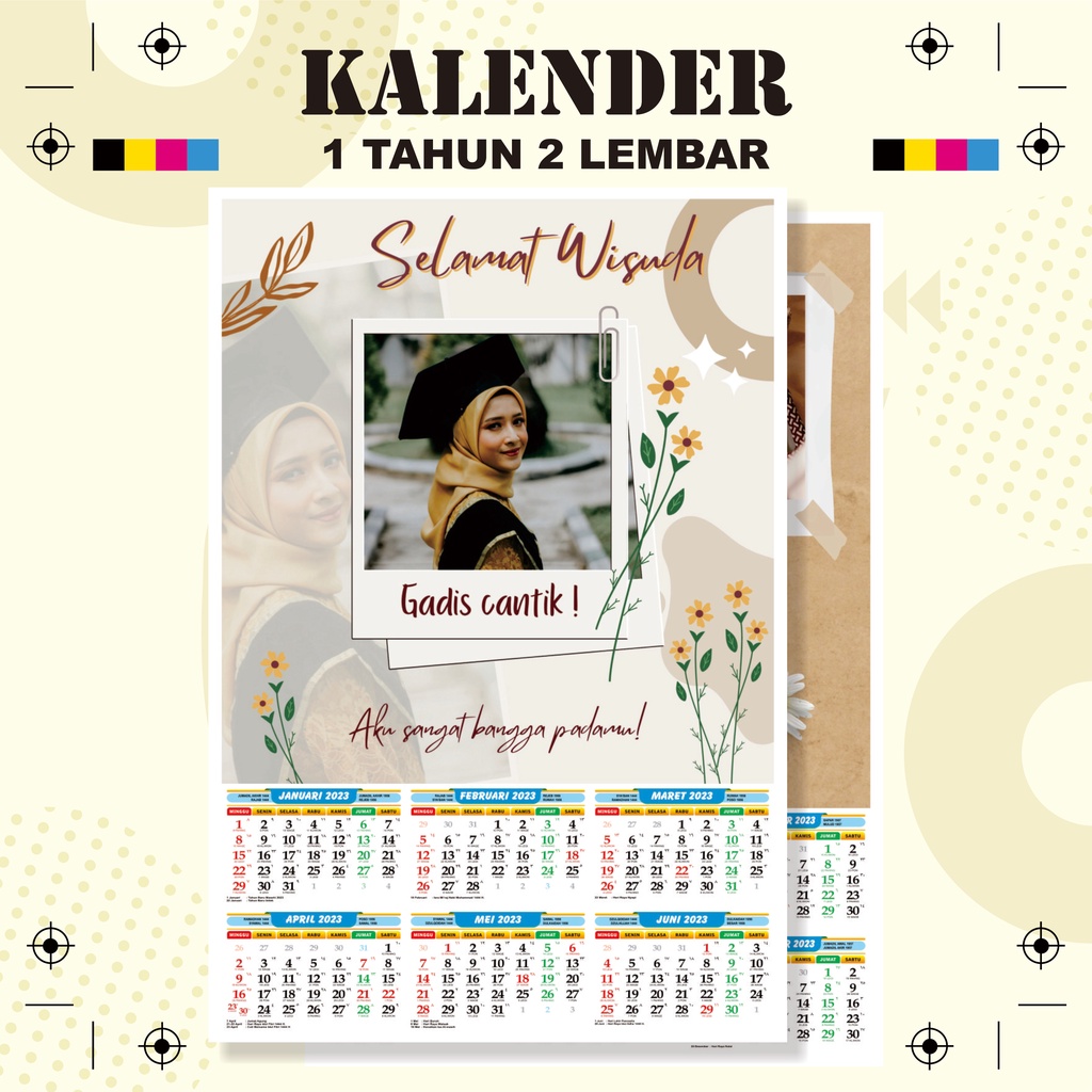 Jual KALENDER DINDING 2023 (2 Lembar + Free Klem Seng) | Shopee Indonesia