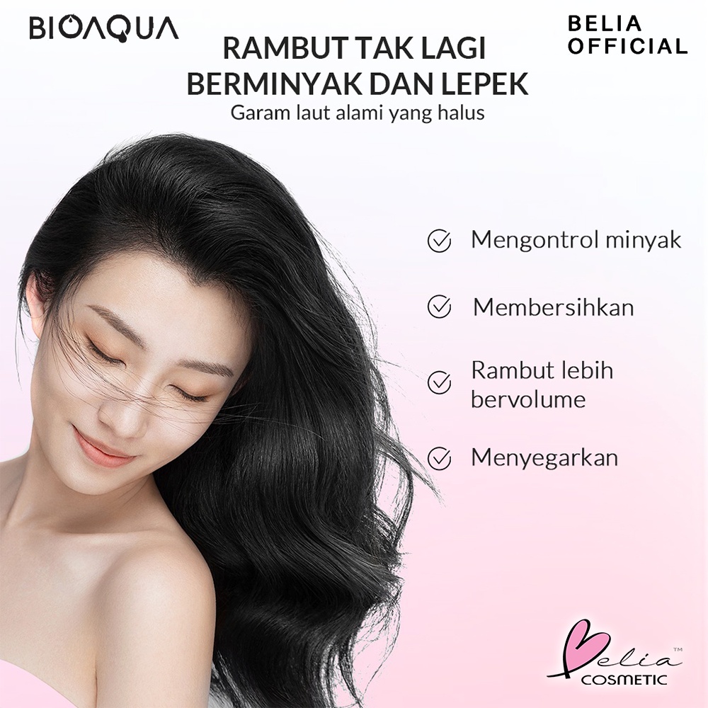 ❤ BELIA ❤ BIOAQUA Sea Salt Shampoo Series 280g | Hair Care Rambut Cream | Menyegarkan dan Mengontrol Minyak | Shampo Cream | BPOM