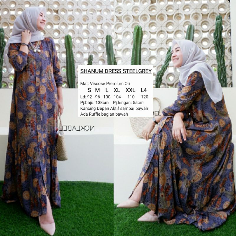 READY SHANUM ORI NCK Label gamis viscose