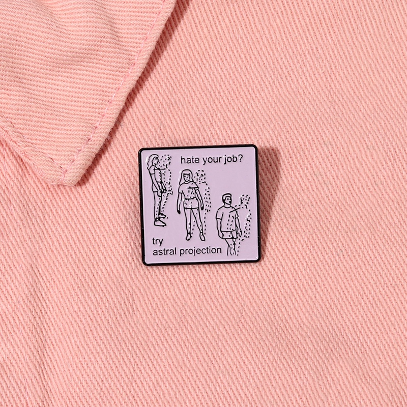 Bros Pin Enamel Desain Enemal Hate Your Job Untuk Aksesoris Pakaian