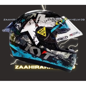 KYT R10-HELM KYT R10 MOTIF AQUA RED BISA COD-KYT R 10 BISA COD