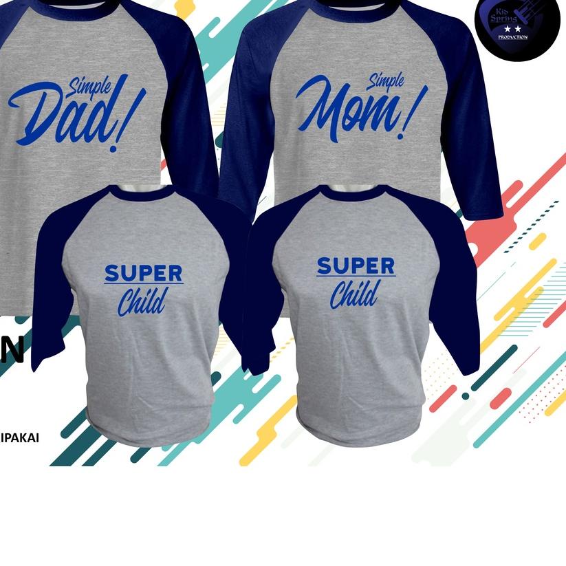 BAJU Couple Raglan Keluarga Family Kembaran Samaan Anak Ayah Ibu Kaos Couple Simple Dad Simple Mom