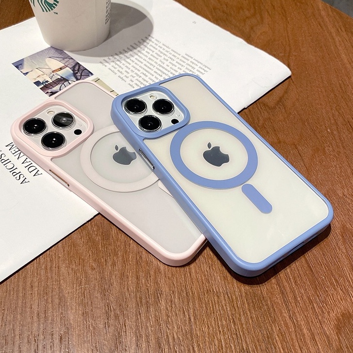Case Magsafe Color iPhone 7+ | XS Max | X / XS | XR | 11 12  13 14 15 | Pro / Pro Max MAGNET CLEAR H