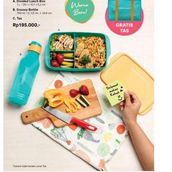 Trendyダ Tempat makan anak  Blue yummy  tupperware / kids lunch set tupperware ,.