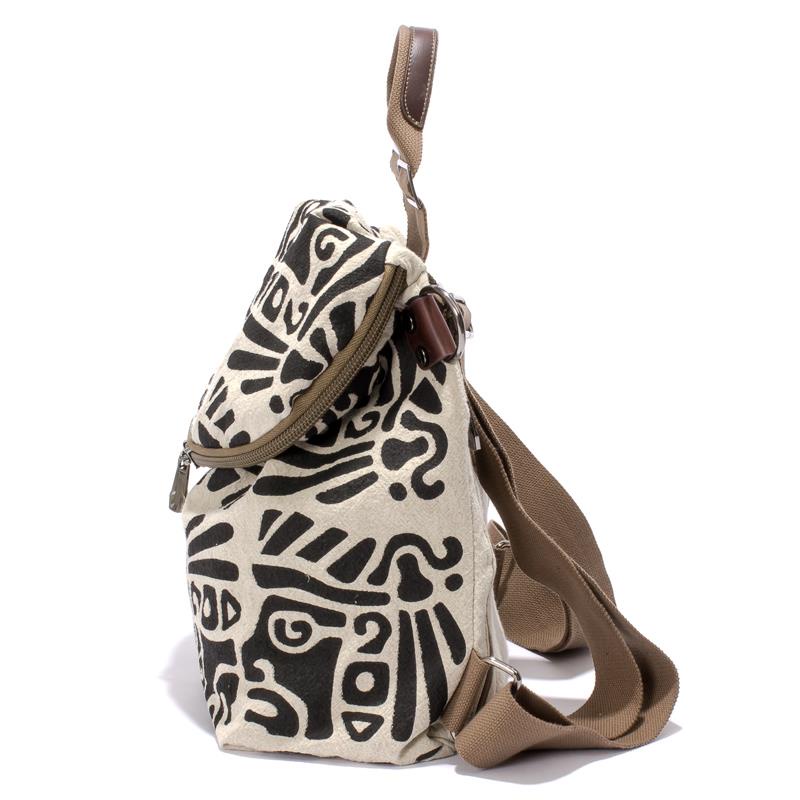 ▩☌Sera Sera Impor 2022 Baru Sederhana Ransel Wanita Kanvas Tas Kasual Kerut Graffiti Katun dan Linen Kecil Ransel Sastra Tas Travel