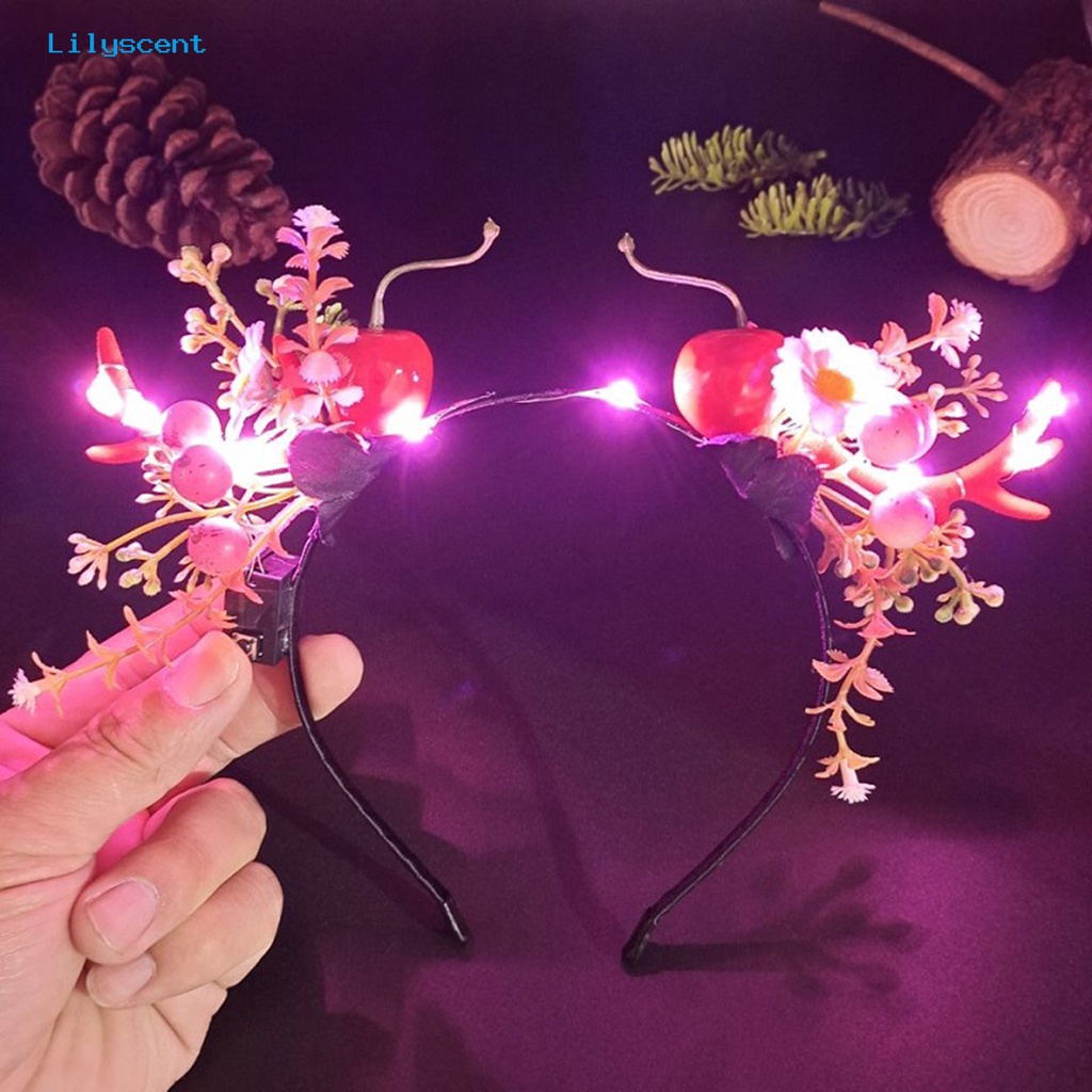 Bando Desain Tanduk Rusa Dengan Lampu Flash Luminous Untuk Natal