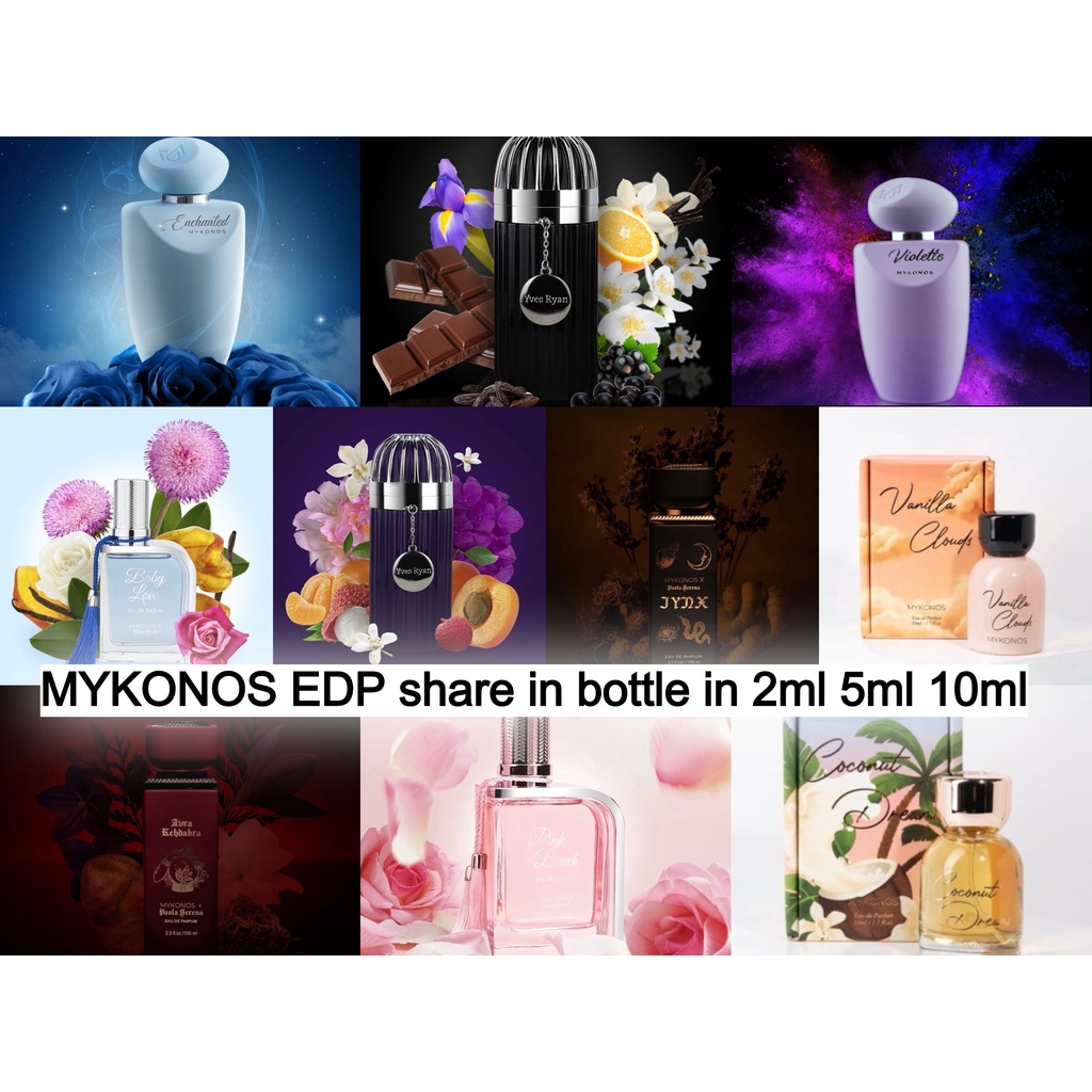 [SHARE] MYKONOS EDP violette /enchanted / when in paris / verve / avra kehdabra / jynx / baby love /