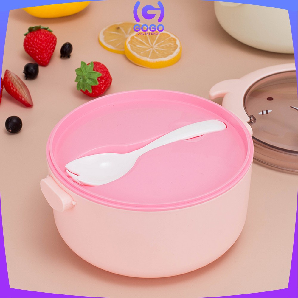 GOGO-C447 Tempat Makan Anak 3 Tingkat Karakter Kotak Bekal Anak Motif Lucu Rantang Susun Anak Lunch Box Set BPA FREE