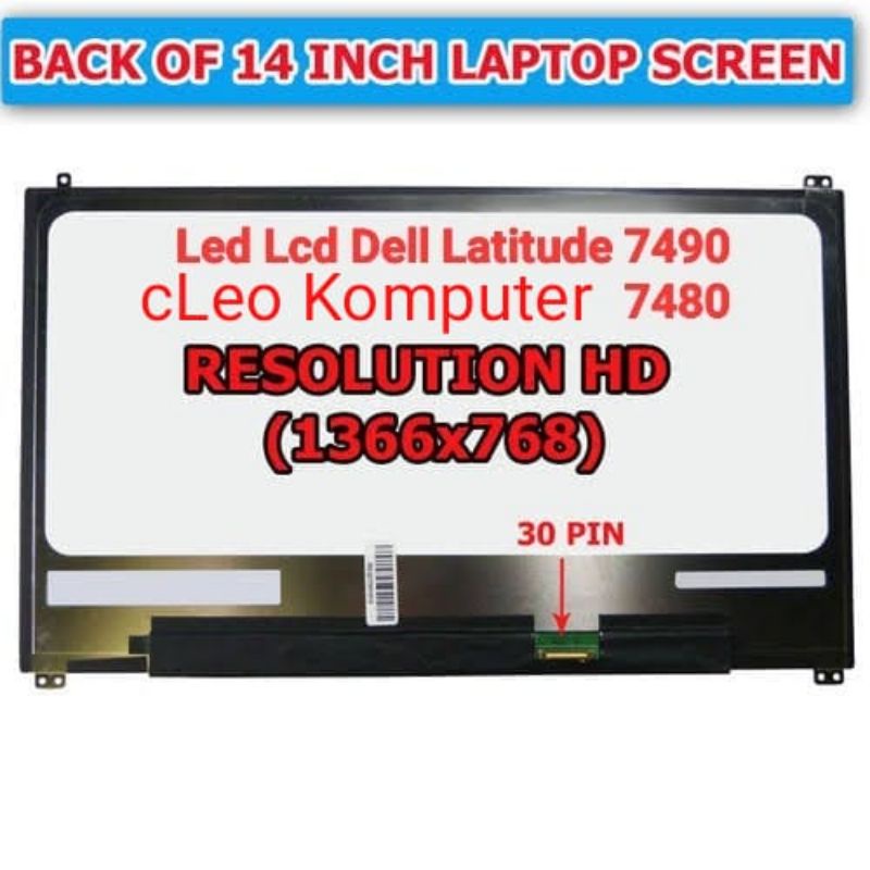 LED LCD DELL LATITUDE 7480 7490 HD 1366x768