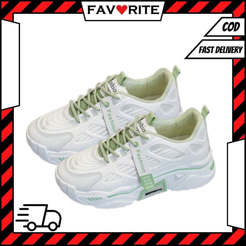 Favorite &quot;FREE BOX&quot; (Size 37 - 41) Sepatu Wanita Sneakers Trendy Bertali Fashion Sport Shoes Anti Slip Import Premium Qualiy 9015