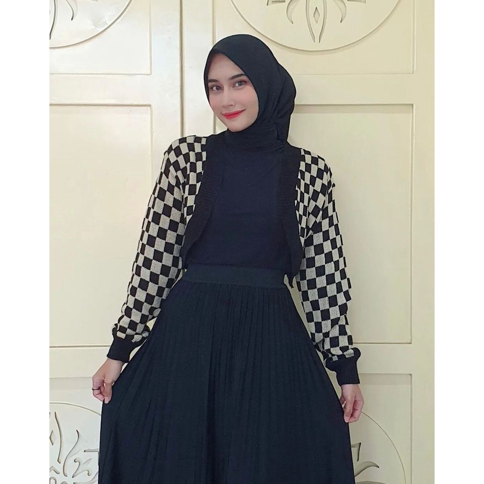 BOLERO CATUR/ CROP BOLERO TARTAN/ CARDI RAJUT KOTAK/KARDIGAN CATUR/KARDIGAN MOTIF CATUR