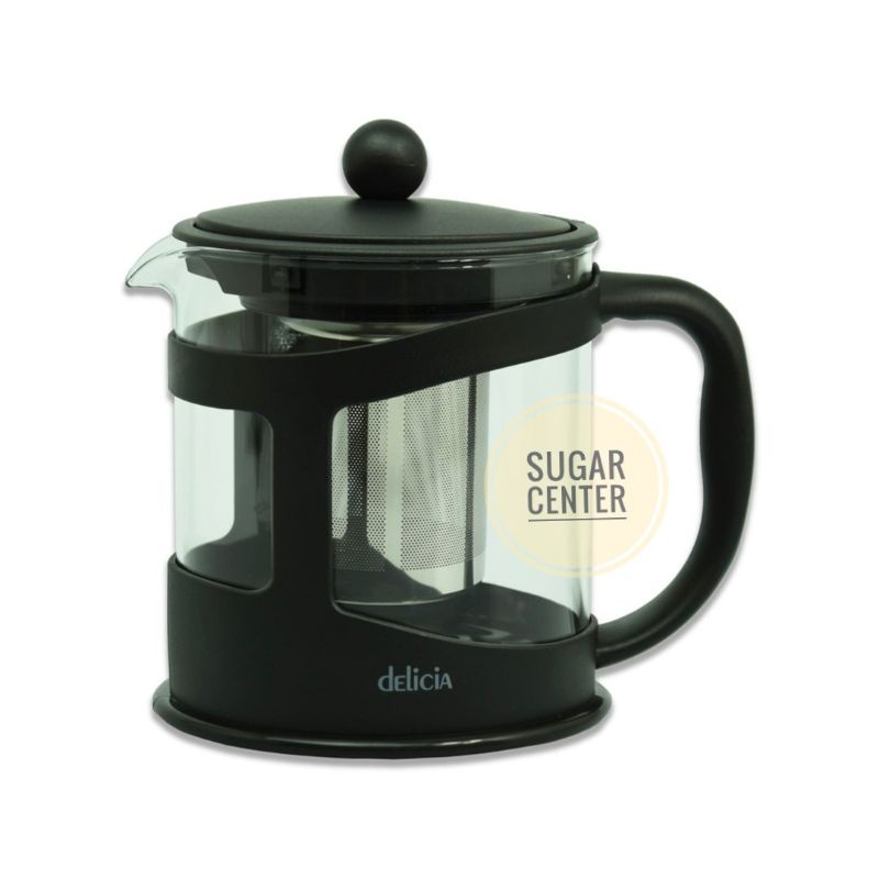 Delicia Teko Teh Kaca 1 Liter Dengan Filter/Teko Teh Kaca Dengan Saringan/Teko Teh Kaca Delicia
