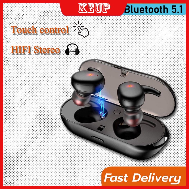 (COD) Y30 Wireless Earphones Bluetooth 5.0 Headset HIFI  Stereo Earbuds Noise Cancelling with Microphone In-Ear