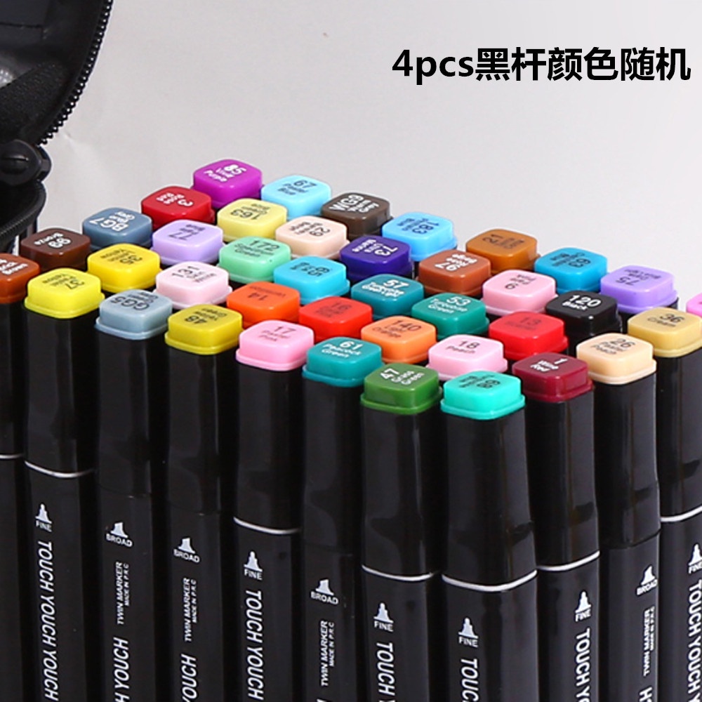 【COD Tangding】4pcs Spidol Marker Alkohol Dua Sisi Warna Acak