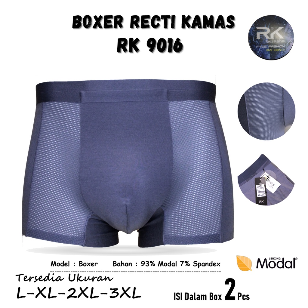 Celana Dalam Boxer Pria RECTI KAMAS RK W9016 Isi 2Pcs