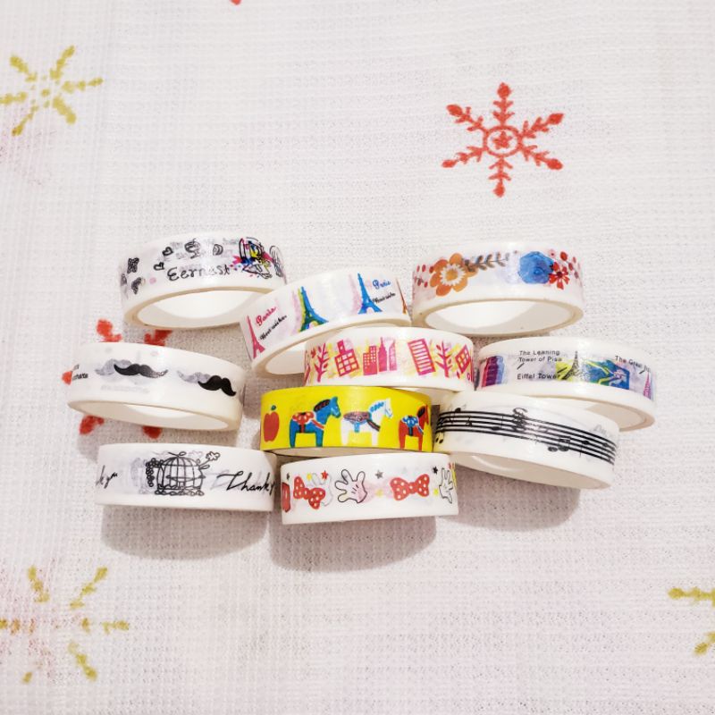 

RANDOM 1 pcs selotip warna washi tape motif acak