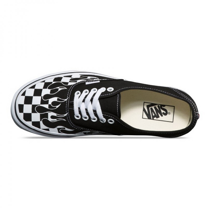 SALE DISKON! V4NS AUTHENTIC CHECKER FLAME BLACK/WHITE ORIGINAL 100% BNIB