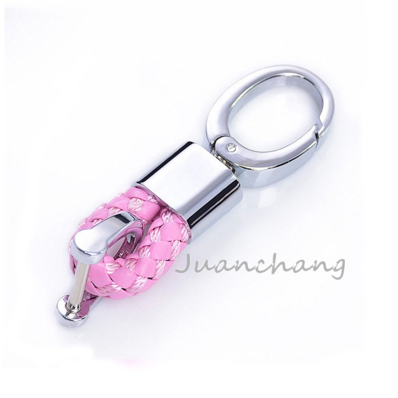 Holder Gantungan Kunci Bahan Metal Kulit Warna Hitam Merah Biru Pink Untuk Pria