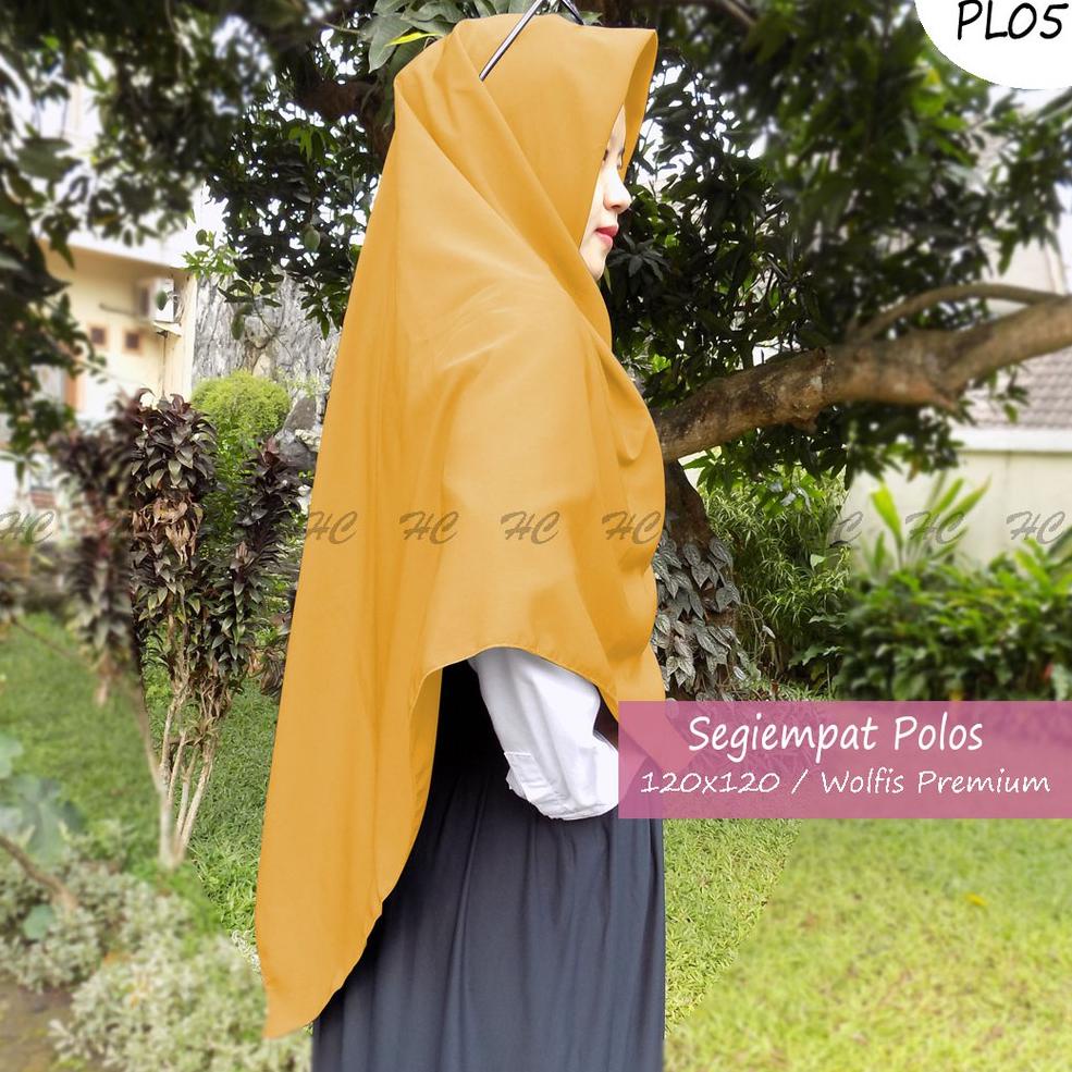 HIJAB / JILBAB SEGI EMPAT 120 X 120 POLOS SYARI WOLFIS PREMIUM ( TIDAK INSTAN ) • SMI.18Oc22в